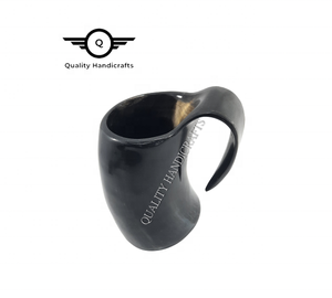 แก้วเบียร์เซรามิกยุคกลางทำจากอินเดียแก้วเขาควายงานหัตถกรรมทำจากฮอร์นไวกิ้ง - Product Image 1