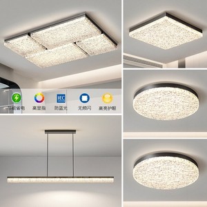 Modern Crystal <b>Ceiling</b> <b>Light</b> Round <b>LED</b> Chandelier Surface Mount High CRI 80 3500K Warm White 3-Year Warranty for Living Room - Product Image 3