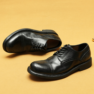รองเท้าผู้ชายทรงอังกฤษหัวมน Goodyear พื้นหนังลายนูน ทำด้วยมือจากหนังแท้ - Product Image 2