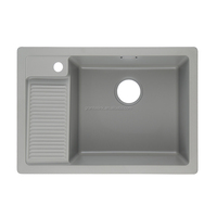 Caojin Lavabo rectangulaire en pierre moderne à un trou pour salle de bain ou hôtel Installation facile Conception d'utilisation du comptoir