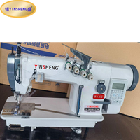 Machine à coudre industrielle YS-3800D-2TRW à double aiguille, pied marcheur, point de chaînette et point de bourrelet pour bannières publicitaires et vêtements