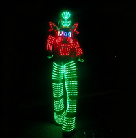 Costume de danse LED robot sur échasses, contrôlable par téléphone portable, vêtements lumineux, accessoires de danse, club, Halloween, cosplay, unisexe, adultes
