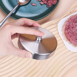 Hamburger Patty Mold 304 Stainless Steel With Wooden Handle For Meat Pressing - Product Image 3