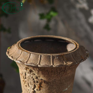 Jarrón de hierro forjado antiguo de estilo europeo para jardín, maceta para plantas de exterior - Product Image 4