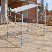 Échafaudage à cadre galvanisé, échafaudage de construction portable avec plancher en acier perforé pour les projets de construction