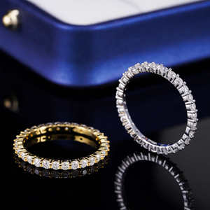 Gioielli Trendy con Cristalli D Color a Fila Singola, Strass in Argento S925 Placcato Rodio, Taglio Pavé 2mm Moissanite - Product Image 4