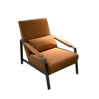 Chaise longue en cuir avec structure métallique moderne, design minimaliste pour salon, vente chaude