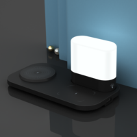 Nouvelle station de charge sans fil avec lumière nocturne à 3 couleurs, chargeur sans fil 3 en 1 pour iPhone, iWatch et écouteurs