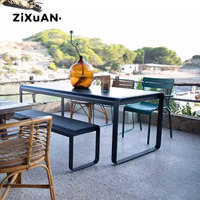 Table et chaises d'extérieur en aluminium pour hôtel, patio, cour, balcon, mobilier de loisirs, chaise de salle à manger, table basse de jardin imperméable