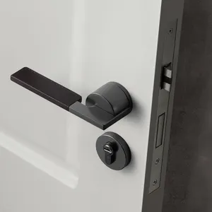 Cerradura de puerta de aluminio negro dorado, juego de cerraduras de puerta  duraderas con diseño de mango simple para seguridad del hogar, dormitorio