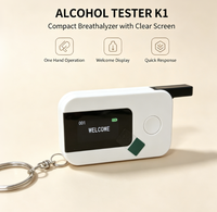 Airsense K1 Alat Tes Alkohol Fuel Cell Breath Analyzer Breathalyser Portabel Layar LCD Digital USB-C Dapat Diisi Ulang Respon 5 Detik
