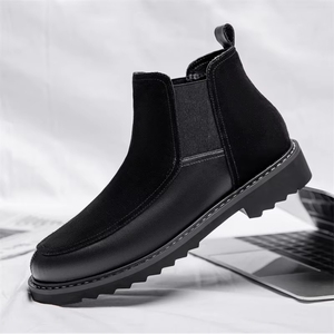 <span class=keywords><strong>Bottines</strong></span> en cuir véritable de qualité supérieure, classiques, élégantes, confortables, à semelle souple, de couleur noire pour hommes - Product Image 1