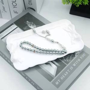 YASEEN Tasbih de hematita negra natural de 8 mm, 33 cuentas, magnético, para oración musulmana, Misbaha islámica, cuatro estaciones, estilo étnico - Product Image 1