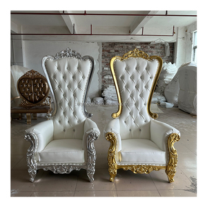 Wedding Event Furniture High Back Gold <strong>Silver</strong> Royal King Queen Throne <strong>Chair</strong> for Wedding - Product Image 1