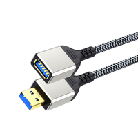 Cable de Extensión USB Trenzado de Alta Velocidad, Cable USB 3.0 Macho a Hembra, Cable Extensor para Smart TV, Laptop, PC, Notebook