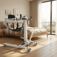 Chaise de transfert pliable en acier pour patient, réglable, avec sangle de toilette pour personnes âgées, pour la sécurité dans la salle de bain et l'utilisation en véhicule