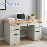 Bureau d'ordinateur en acier de haute qualité, poste de travail métallique pour employés avec tiroirs, idéal pour l'école et la maison