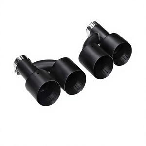 SKYLEY Double embout d'échappement en acier inoxydable mat Système d'échappement universel personnalisé Embout de silencieux Buse en forme de Y <span class=keywords><strong>Logo</strong></span> Ak - Product Image 1