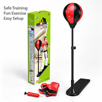 Ensemble de ballon de boxe pour enfants avec support réglable en hauteur, gants et pompe manuelle, ballon de frappe autoportant pour débutants