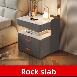 Table de <span class=keywords><strong>chevet</strong></span> intelligente pour petit appartement, chambre à coucher, style luxe simple et moderne, avec charge sans fil, interface USB, multifonctionnelle - Product Image 6