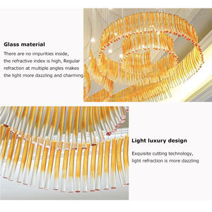 Lámpara de ingeniería de vidrio de gran proyecto único, candelabro de luz de gota de Hotel, candelabros de luz colgantes elegantes, luces colgantes - Product Image 5
