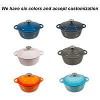 Meilleurs fabricants d'ustensiles de cuisine en fonte émaillée, cocotte en fonte émaillée antiadhésive colorée multifonction de 22 cm