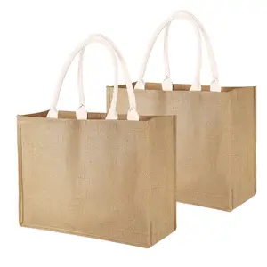 Sinh Thái Thân Thiện Đay Túi Để Bán Quà Tặng Vải Bố Tái Sử Dụng Linen Túi Bãi Biển Hessian Mua Sắm Tote Túi Với Logo Tùy Chỉnh