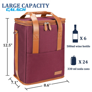 Reizen Camping Wandelen 6 Fles Wijn Geïsoleerd Lek Proof Wijnkoeler Draagtas Met Handvat En Schouderriem - Product Image 4