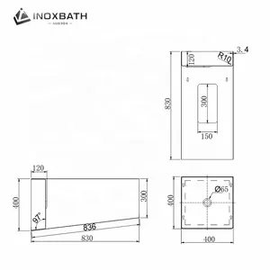 Простой 304 тумба из нержавеющей стали, интегрированный напольный умывальник, креативный Художественный Умывальник, квадратные раковины