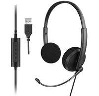 OMFOX KTC109U OEM/ODM Casque binaural pour centre d'appel de bureau Prise USB ENC Réduction du bruit Zoom On- Ear / Over-Ear pour équipes