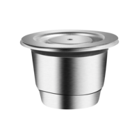 I Cafilas Capsules réutilisables en acier inoxydable Capsules de café Crema rechargeables avec couvercles réutilisables compatibles pour Nespresso-s