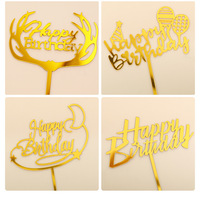 Décoration de gâteau Joyeux Anniversaire, Topper de gâteau en acrylique de haute qualité, Carte d'insertion pour gâteau, Fournisseur de toppers de gâteau très demandés