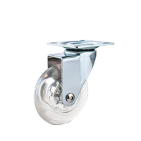 Roue pivotante moderne en PU transparente de 35 mm, légère, avec fonctions anti-corrosion et silencieuses pour meubles de salon