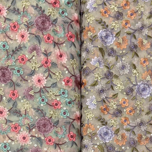Tissu de broderie de dentelle de conception unique pour la dentelle personnalisable de haute qualité de robe pour des conceptions de mode - Product Image 1