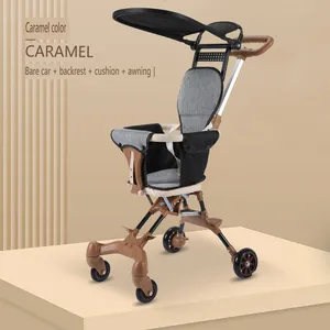 제조업체 공급 크로스 보더 컬러 아기 유모차 접이식 아기 유모차는 양방향 가벼운 네 바퀴에 앉을 수 있습니다