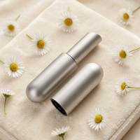 Tube de baume à lèvres vide en aluminium argenté de luxe, magnétique, rechargeable, en forme de capsule, emballage cosmétique pour rouge à lèvres