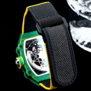 Montre automatique squelette de style RM haut de gamme, boîtier léger en fibre de carbone, design aux couleurs du drapeau sud-africain, montre-bracelet de sport de luxe - Product Image 6