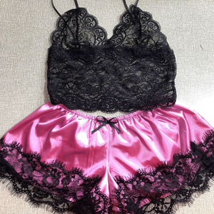 Conjunto de Lencería Sexy de Encaje Fino para Mujer, Pijama, Ropa de Dormir, Regalo de San Valentín, Fibra de Poliéster - Product Image 3