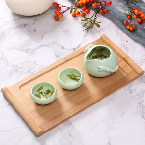 Japanese Style Bamboo Rectangular <b>Tray</b> With <b>Tea</b> Set For Hotel Coffee <b>Tea</b> Serving Elegant Wooden Tableware Solid Color - Product Image 1