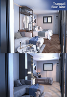 Maison conteneur double étage en forme de pomme - Lodge de glamping moderne pour hôtel/aire de camping - Espace de vie préfabriqué à 2 niveaux