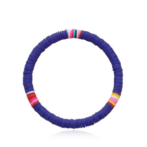 Bracelets de surfeur recyclables de 6 mm en argile polymère arc-en-ciel, extensibles écologiques en perles, cadeaux de plage - Product Image 3