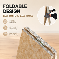 Papan Iklan Kayu A-Frame Custom dengan Cetak UV, Penutup Vinyl Tahan Air, Lapisan Powder Coating, Model Berdiri di Lantai