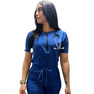 Premium Slim Fit Medical <b>Scrubs</b> Set – Custom Stretch Jogger Pant & Notched V-Neck Top, Premium Nursing Uniform for Hospital - Product Image 1