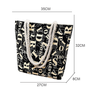 Kadın katı tuval Tote fermuarlı çanta kapatma birden paketleri kullanımlık bakkal çanta mükemmel hediyeler kadın kızlar parti günlük kullanım - Product Image 6