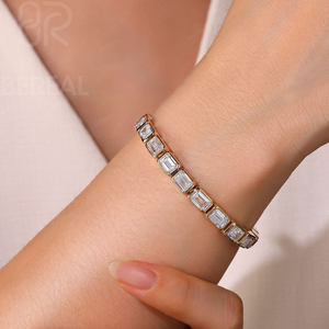 Pulsera de Diamantes Cultivados en Laboratorio con Certificación IGI VVS HPHT, Cadena de Plata 925, Joyería Fina para Mujer - Product Image 1