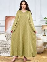 Abaya Kaftan en maille brodée de perles et strass, col en V, manches longues, vêtement islamique, robe de soirée, grande taille, vente en gros, sur mesure