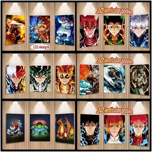 OEM Anime 3D Japandi Spy Family Anya Lenticular Flip Japanese Manga Cartoon Posters Frame Plastic Craft PET Wall Art Office Room