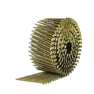 China Professional Screw Metal Head Cover Industrial Pallet Coil Nails Varnished Coated Coil Nail for Wood