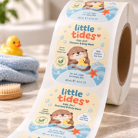 Étiquettes personnalisées pour bébés et enfants, autocollants adhésifs BOPP mats doux au toucher et imperméables pour les bouteilles de shampoing et de lotion