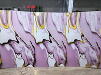 Autocollant mural en marbre brillant de luxe, effet miroir, panneau mural en PVC auto-adhésif pour la décoration intérieure